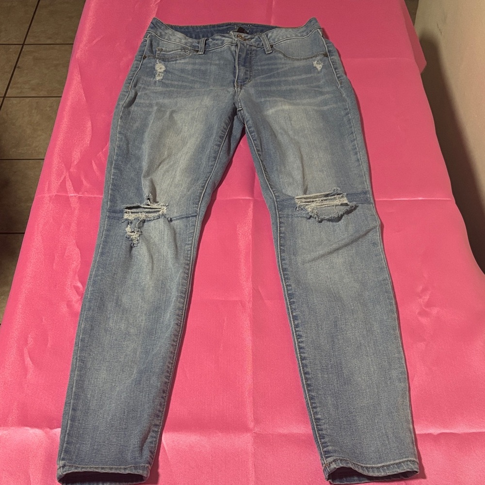 Rewash Light Blue Distressed Skinny Jeans